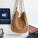Minimalist Style Solid Shoulder Bags 100% Cotton Unisex