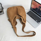 Minimalist Style Solid Shoulder Bags 100% Cotton Unisex