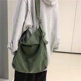 Minimalist Style Solid Shoulder Bags 100% Cotton Unisex