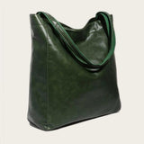 Women's Oversized Tote Handbag Vintage Style Solid Soft Pu Leather Purse