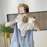 Vintage Pleated PU Leather Small Handbags Snap Fastener Ladies Mini Shoulder Bag