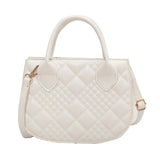 Autumn Winter Lingge Retro Niche Cross Texture Tote Handbag