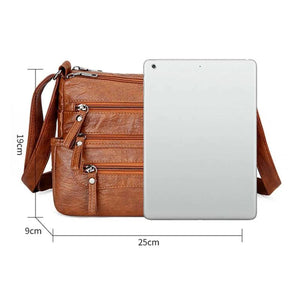 Retro Women Shoulder Bag Soft Leather Mother Messenger Bag Fashionable