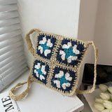 Casual Flower Shoulder Straw Bag Women Woven Summer Beach Bags