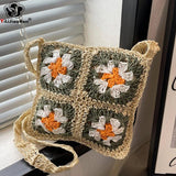 Casual Flower Shoulder Straw Bag Women Woven Summer Beach Bags