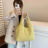 Lattice Pattern Shoulder Bag Space Cotton Handbag Women