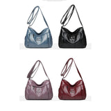 Women Pure Leather Messenger Purse Large Capacity Single Shoulder Bag