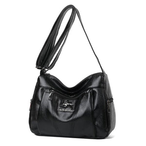 Women Pure Leather Messenger Purse Large Capacity Single Shoulder Bag