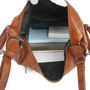 Women PU Leather Rucksack Travel Shoulder Bag Backpack Zipper Tote Daypack