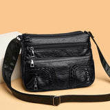 Retro Crossbody Shoulder Bag Women PU Soft Leather Female Solid Handbag