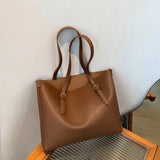 Women's PU Leather Shoulder Bag Casual Large Capacity Tote Handbags