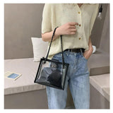 Women Small Shoulder Bag Transparent Chain Messenger Bag