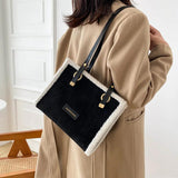 Soft Plush Crossbody Bag for Women Winter Lambswool Handbag