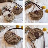 Bohemia Messenger Crossbody Bags Rattan Woven Straw Bag