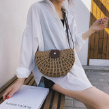 Bohemia Messenger Crossbody Bags Rattan Woven Straw Bag