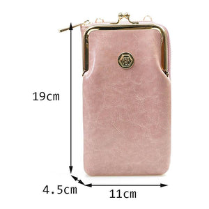 Vintage Oil Wax Leather Phone Bags Women Small Shouder Bag