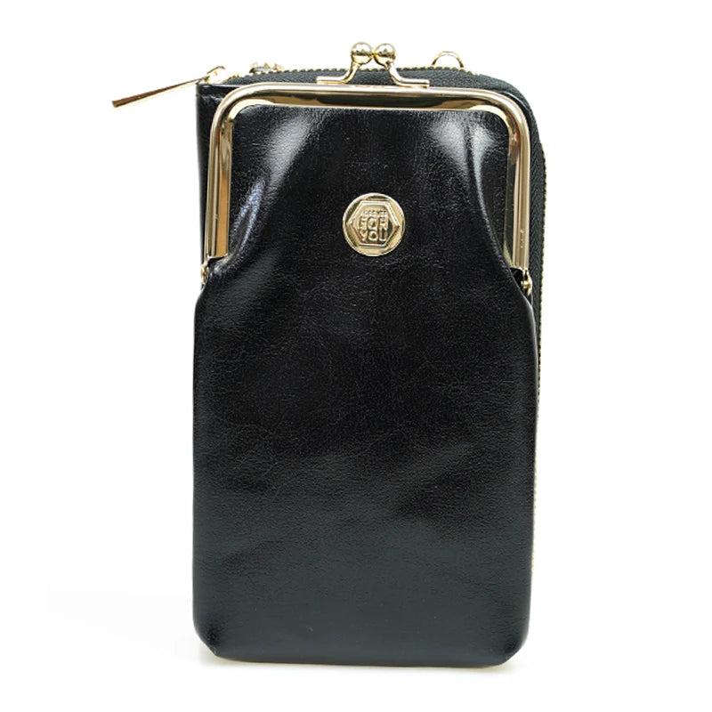Vintage Oil Wax Leather Phone Bags Women Small Shouder Bag