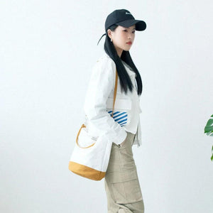 Cotton Canvas Shoulder Bag Eco Friendly Handbag Tote Print Bucket Bag B005
