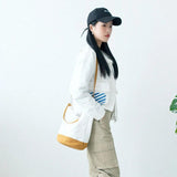 Cotton Canvas Shoulder Bag Eco Friendly Handbag Tote Print Bucket Bag B005