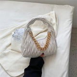 Vintage PU Leather Shoulder Bag Thick Chain Handbags