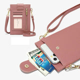 Women Soft Leather Wallets Crossbody Shoulder Strap Handbag