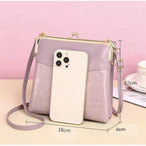 Crocodile Pattern Women Crossbody Bag Mini Shoulder Bag Double Layer Lady Purse