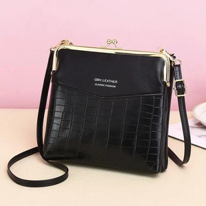 Crocodile Pattern Women Crossbody Bag Mini Shoulder Bag Double Layer Lady Purse