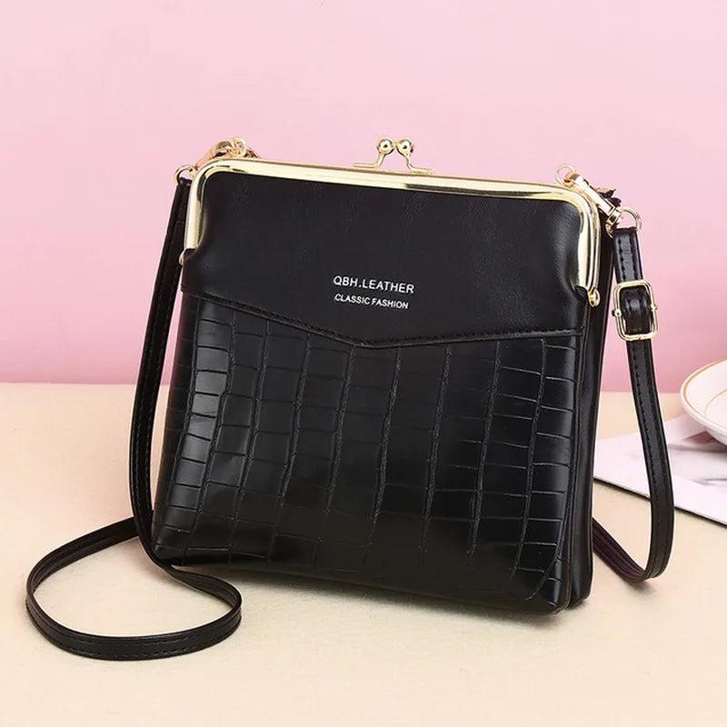 Crocodile Pattern Women Crossbody Bag Mini Shoulder Bag Double Layer Lady Purse