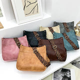 Leopard Print Shoulder Strap Tote Bags Female Rainbow Purses And Handbags