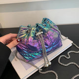 Purple Quilted Cotton Shoulder Bag for Women
