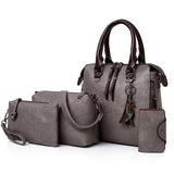 4 Pcs Large Capacity Women's Leather Tote Shoulder Bags
