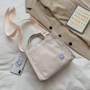 Retro Corduroy Tote Shoulder Bag