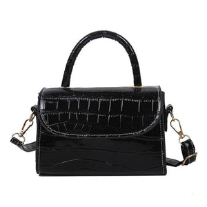 Stone Pattern Leather Mini Tote Handbag for Women