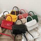 Stone Pattern Leather Mini Tote Handbag for Women