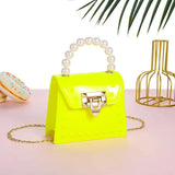 Colorful Jelly Bag with Chain Strap and Beading
