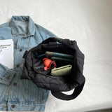 Large Capacity Winter Shoulder Bag Solid Cotton Cloth Handbags Casual Tote Bags