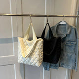 Large Capacity Winter Shoulder Bag Solid Cotton Cloth Handbags Casual Tote Bags