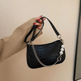 Crocodile Pattern Women Chain Shoulder Bag Small Leather Handbags