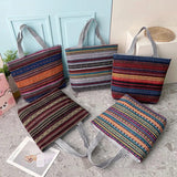Women Big Size Handbag Casual Flower Printing Canvas Graffiti Shoulder Bag