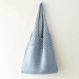 Retro Hollow Knitted Hand-held Shoulder Bag Woolen Bag Large Capacity