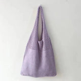 Retro Hollow Knitted Hand-held Shoulder Bag Woolen Bag Large Capacity