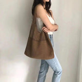 Retro Hollow Knitted Hand-held Shoulder Bag Woolen Bag Large Capacity