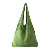 Retro Hollow Knitted Hand-held Shoulder Bag Woolen Bag Large Capacity