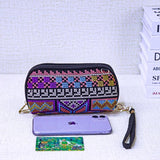 Vintage Geometric Embroidered Shoulder Bag Travel Pouch