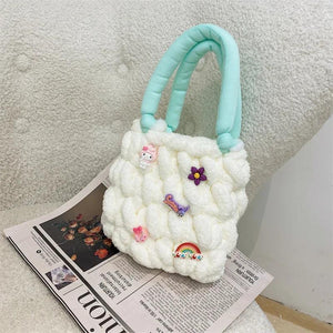 Hand Woven Underarm Bag Cloth Shoulder Women's Bag B216