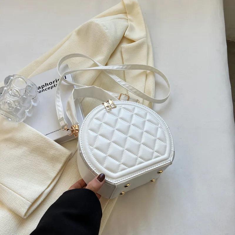 Vintage Small Round Shoulder Bag for Women