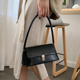 Shoulder Bag Retro Casual Lady Underarm Handbag Solid Female Bag