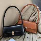 Shoulder Bag Retro Casual Lady Underarm Handbag Solid Female Bag