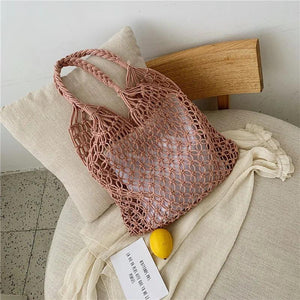 Summer Mesh Hollow Bag For Women Large Capacity Straw Bag