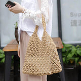 Summer Mesh Hollow Bag For Women Large Capacity Straw Bag